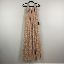 Lulus Stolen Moments Dusty Pink Lace Maxi Dress Size Medium Slit Front