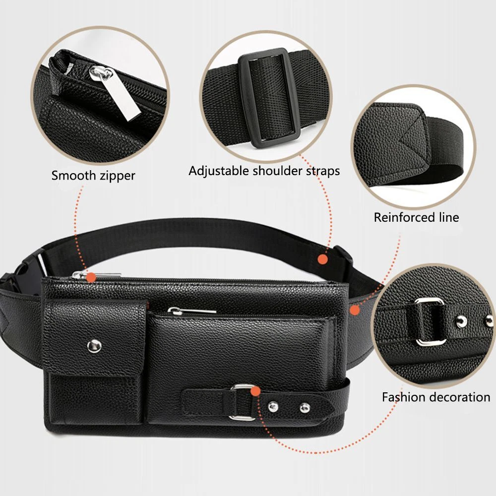 Round leather fanny pack sale
