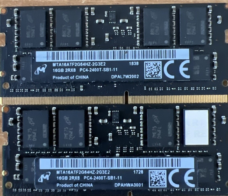 32Go (2x16Go) RAM PC Portable Micron DDR4 SO-DIMM 2400MHz - MTA16ATF2G64HZ-2G3E2