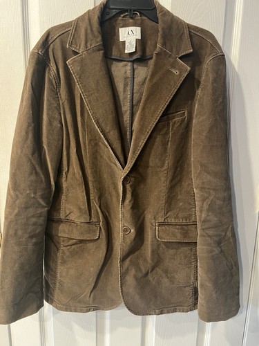 Armani Exchange A|X Corduroy Sport Coat Blazer Casual Jacket Medium Camel Brown - Picture 10 of 10