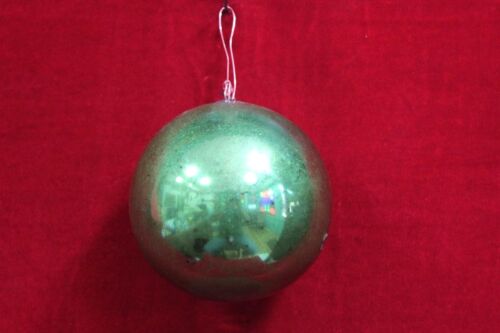 Kula Świąteczna ozdoba Stary Vintage Piękne zielone szkło Kolekcjonerskie PO-22 - Zdjęcie 1 z 7