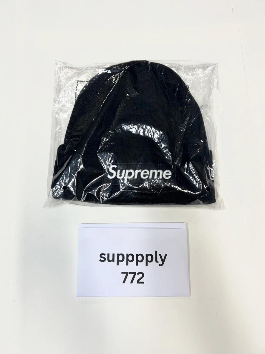 Supreme New Era Box Logo Beanie Black FW21 BRAND NEW SEALED | eBay