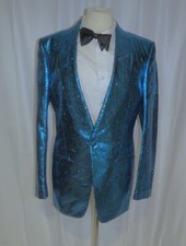 Tom Ford Nuovo Base V Turquoise Sequined One Button Dinner Jacket 36R NWT