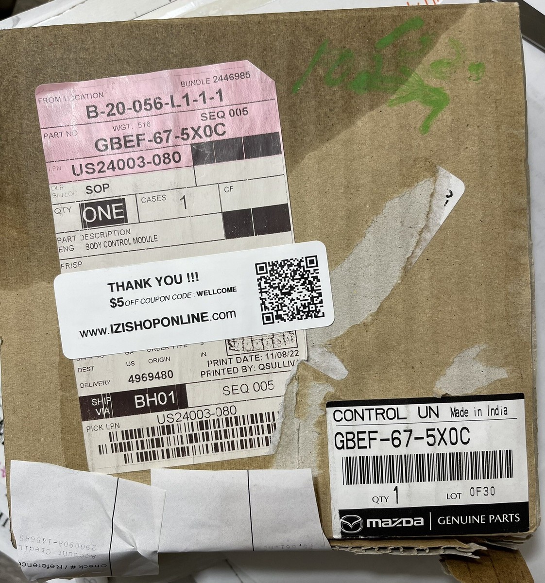 Mazda 6 G L/ GJ / CX5 / 2,2L Front BCM GBEF675X0C | eBay