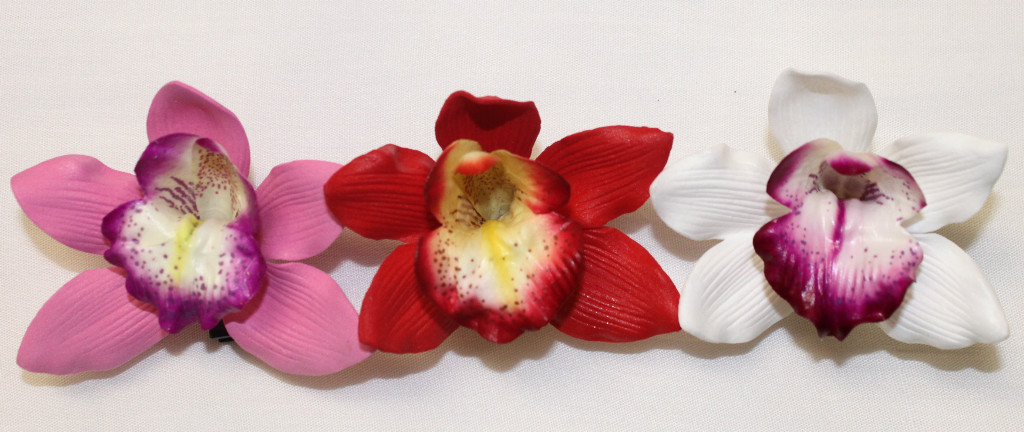 Set Of 3 Hawaiian Tropical Wedding Bridal Party Foam Orchid