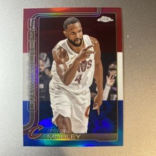 EVAN MOBLEY CLEVELAND CAVALIERS 2025 TOPPS CHROME RED WHITE BLUE REFRACTOR