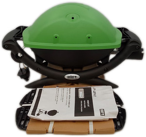 Weber Q1200 Portable Liquid Propane Grill Green 14oz 420°F Max