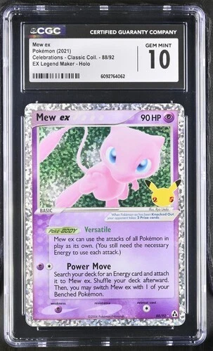 CGC 10 MEW EX 88 CELEBRATIONS POKEMON GEM MINT