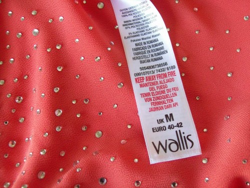 NEW WALLIS TOP SIZE M PETITE 12/14, Coral peach Jewel Overlay Occasion kimono - Picture 7 of 9