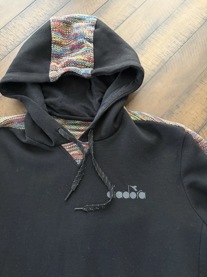 Sudadera con capucha multicolor para hombre Diadora talla pequeña Foto 2 de 4