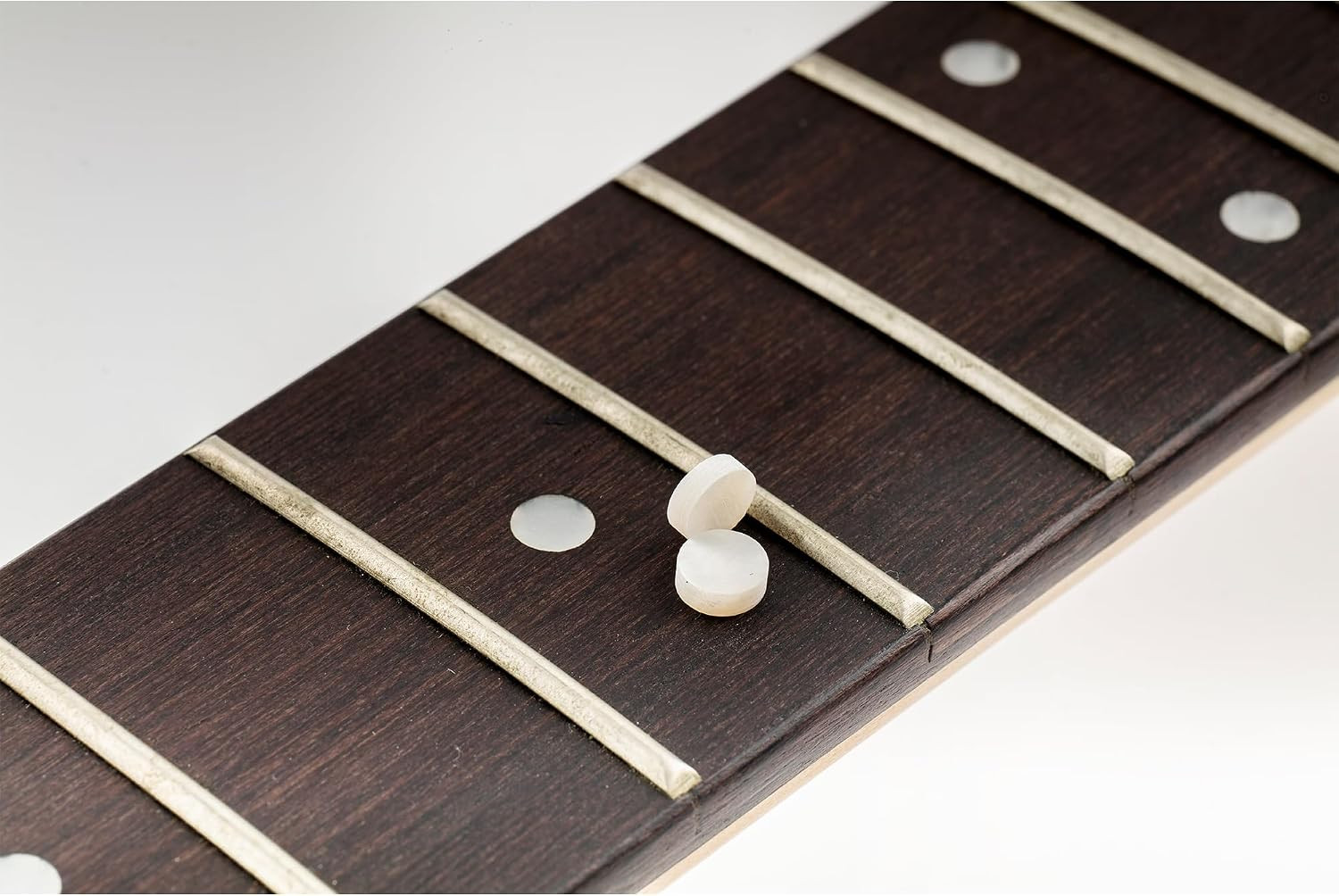 Tastiera per chitarra professionale 6,35 mm punti intarsiati, bianco perla 20 pezzi foto 3
