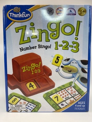 ThinkFun Zingo! 1-2-3 Number Bingo Game 4+ Years 2-6 Players Double-Sided Cards