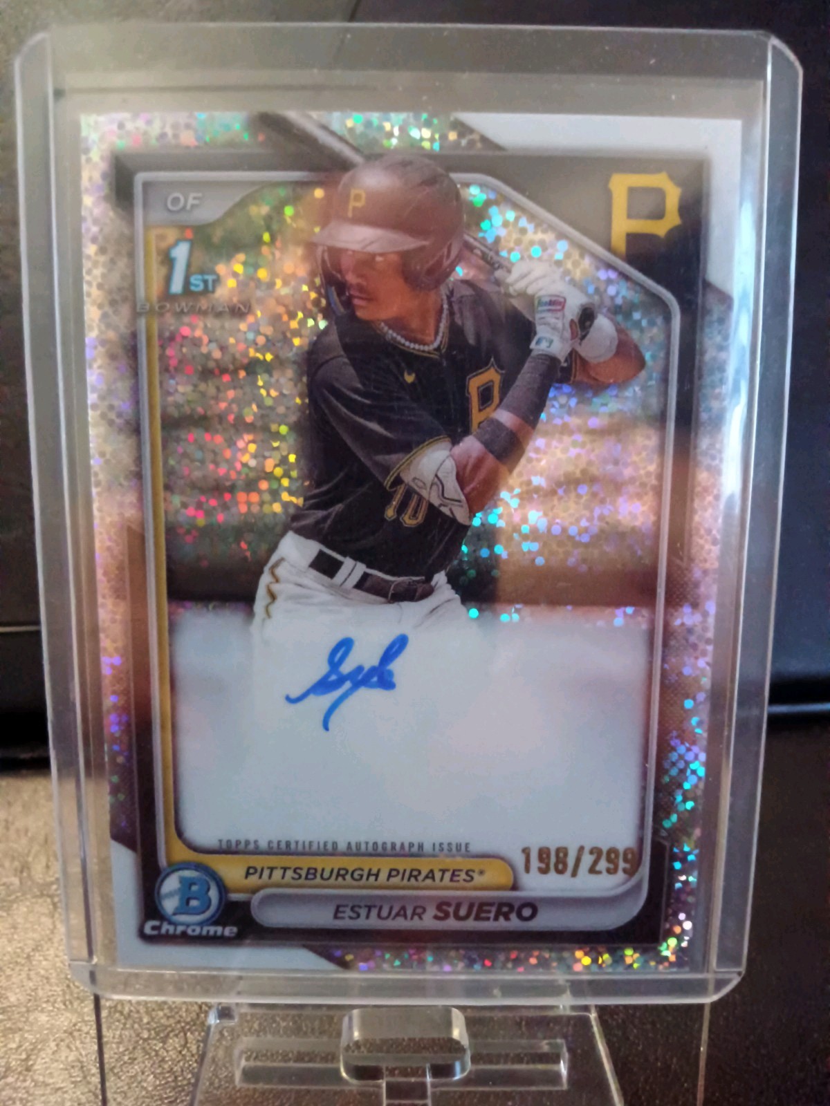 2024 Bowman #CPA-ES Estuar Suero Chrome Prospects Auto Speckle Refr. 190/299