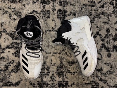 SAMPLE adidas D Rose 7 White Black Mens Size 9 Basketball Shoes