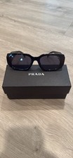 PRADA Men's Rectangular Black Sunglasses with Case and Box
