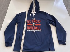 Detroit Tigers Majestic Hoodie Pullover Sweatshirt Navy Sz Large - MLB Baseball