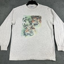 Vintage Allsport T-Shirt Adult Large Single Stitch Made In USA Lion Animal 1990s