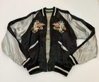 Vintage Black Korean War Sukajan Souvenir Reversible Velour Map Jacket Size L — photo 2