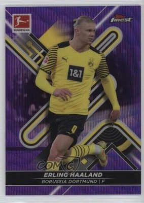2021 Topps Finest Bundesliga Purple Wave Refractor /250 Erling Haaland #42 14tf