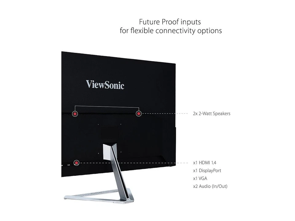 ViewSonic VX3276-MHD 32 Inch 1080p Frameless Widescreen IPS Monitor with Screen - Image 4 of 4