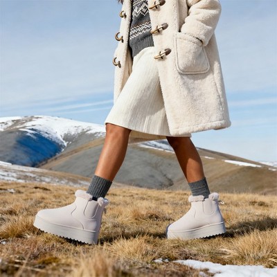 Beigefarbene Damen-Plateaustiefel warme Stiefeletten Slipper Winterschuhe JETZT 14,99 $