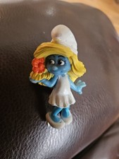 McDonalds Smurfs Happy Meal Toy Smurfette Figure 2011 Red Flower Dress PVC McD