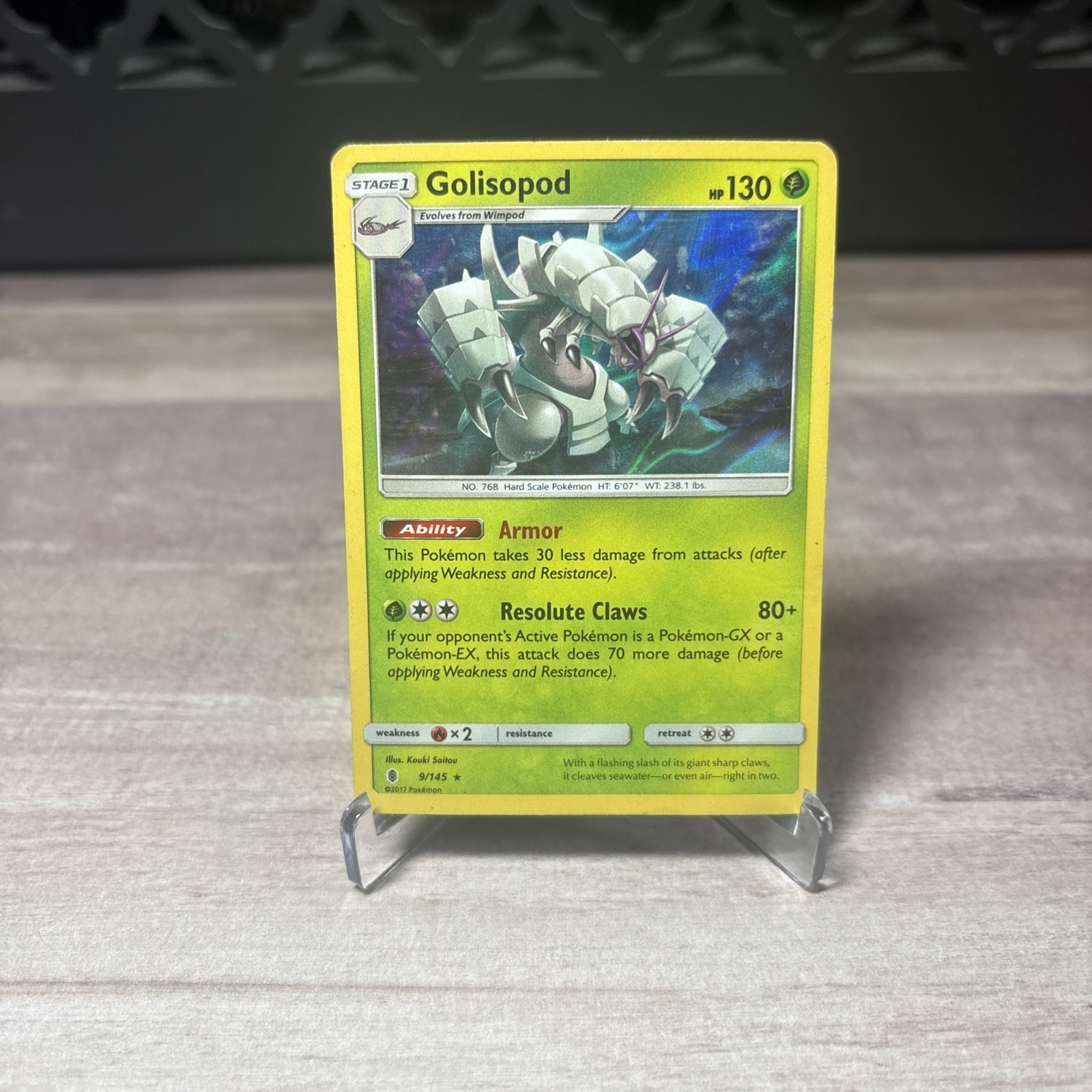 Pokémon TCG Golisopod Sun & Moon 2017 Guardians Rising 9/145 Holo Rare