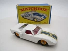VINTAGE BOXED LESNEY MATCHBOX SERIES FORD G.T. RACER # 41 WHITE #6 CAR NR !