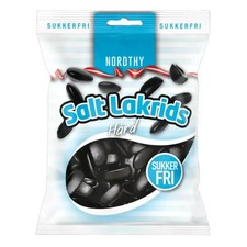Nordthy Salz Lakritz hart Zuckerfrei 65g