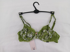 Ex M&S Underwired Full Cup Bra 36A Color Green With lace Ref 004