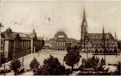 Postcard Chemnitz in Saxony, museum, opera house - 5046088