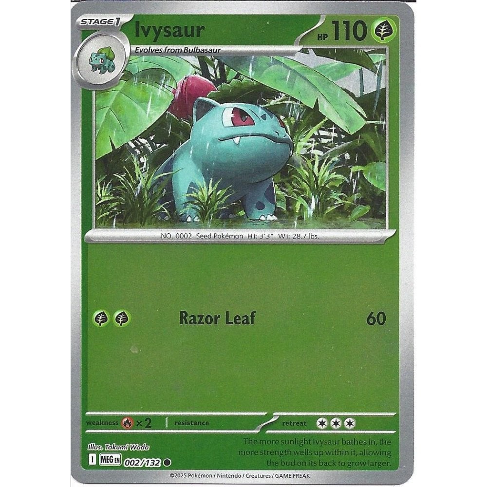 IVYSAUR 002/132 MEGA EVOLUTIONS POKEMON (REVERSE HOLO, NM)