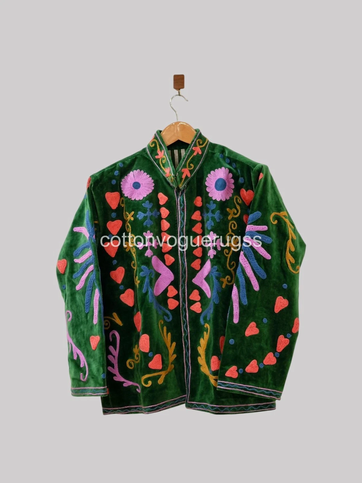 Handmade Suzani Gypsy Embroidred Jacket One Of A Kind Textile Coat Boho