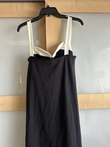 Reformation Black White Nelle Knit Organic Cotton Sleeveless Midi Dress XL - Bild 6 von 8
