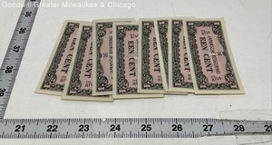 Japansche Regeering Pink One Cent WWII Netherlands East Indies Paper Money