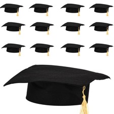 Kindergarten Black Graduation Caps Gold Tassel 12 Pack Preschool 3 Years Up