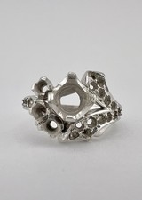 Antiguo anillo decorativo de platino semi montaje con racimo de diamantes montaje 6,7 g
