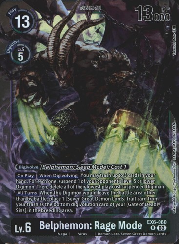 Belphemon: Rage Mode [Alternate Art Foil] #EX6-060 Digimon Infernal Ascension card