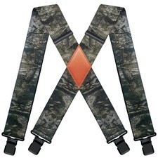 Camo Suspenders for Men - Heavy Duty Clips - Hunting Work Braces - 2" Men's Su