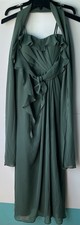 Azazie x Barbie 1001 Bridesmaid Dress Chiffon Ruffle Column Leg Slit Sz C (14)