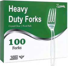Disposable Plastic Forks Set, Clear Plastic Forks Bulk, Heavy Duty