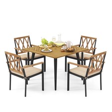 5 Pieces Patio Dining Set Outdoor Dining Table and Chairs with Cushions