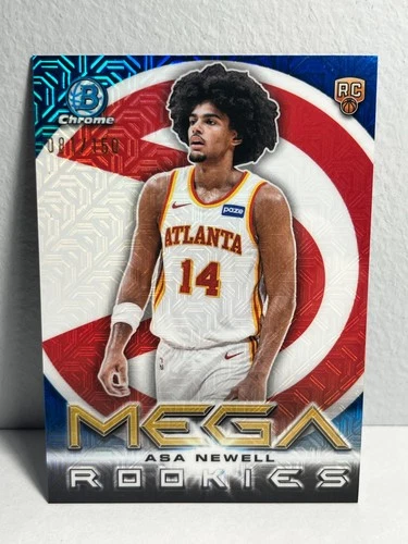 2025 Bowman Chrome Asa Newell Mega Rookies Blue Mojo Refractor RC /150 Hawks