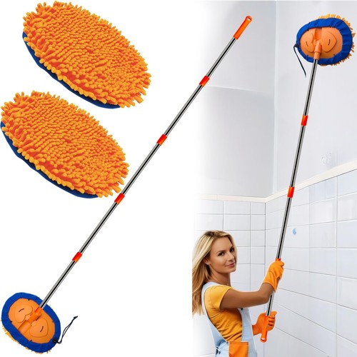 Wall Cleaner, Max 13 Ft+ Wall Mop with Long Handle, Ceiling Dust Mop with 15°...