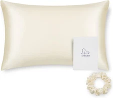  Natural Silk Pillowcase with Random Color Scrunchie Gift Set