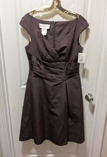 NEW! David's Bridal Bridesmaid Dress Brown Eggplant Purple Womens 12 Formal 