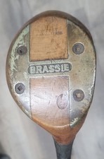 Antique Vtg Dick Aitken Brigg & Sons Paris Hickory Wood Shaft Golf Club Brassie