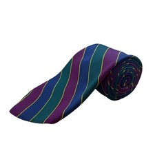 Vintage Brooks Brothers Multi-Color All-Silk Striped Tie Green/Purple/Yellow Des