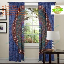 Indian Mandala Curtains Cotton Hippie Tapestry Decor Window Curtain Wall Hanging