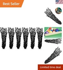 Professional Quality Pool Table Nets - 6 Black Hollow Design Billiards Pockets